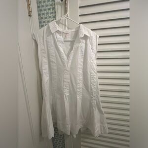 White Free People Pleated Sleeveless Dress